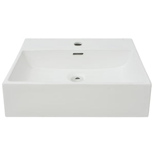 Waschbecken mit Hahnloch Keramik Weiß 51,5x38,5x15 cm