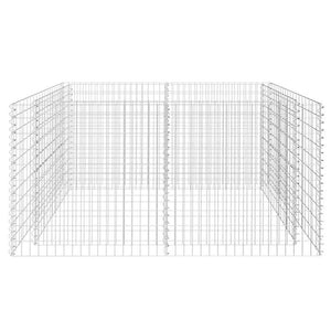 Gabionen-Hochbeet Stahl 180×90×100 cm Silbern
