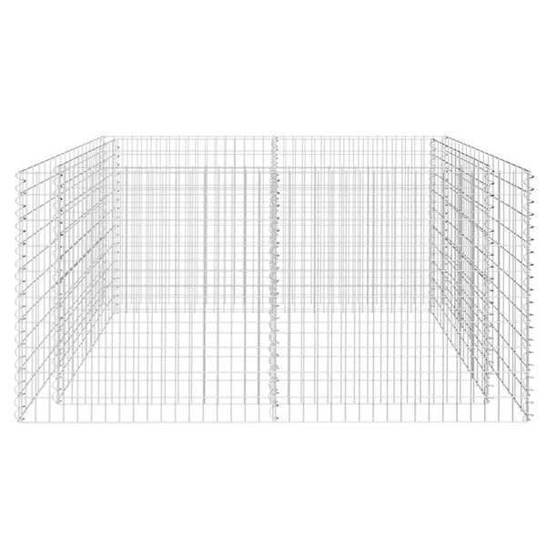 Gabionen-Hochbeet Stahl 180×90×100 cm Silbern