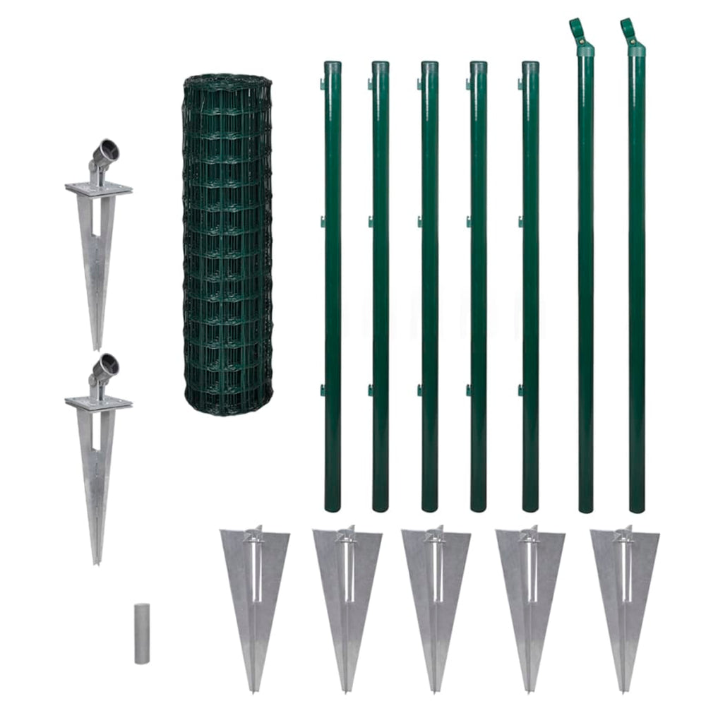 vidaXL Euro Fence Steel 10 x 1 m Green