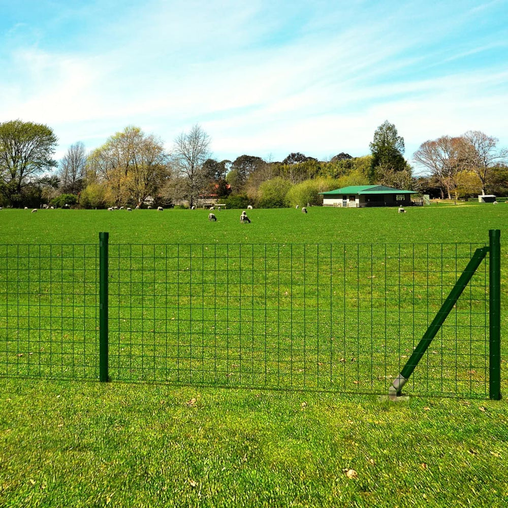 vidaXL Euro Fence Steel 10 x 1.2 m Green