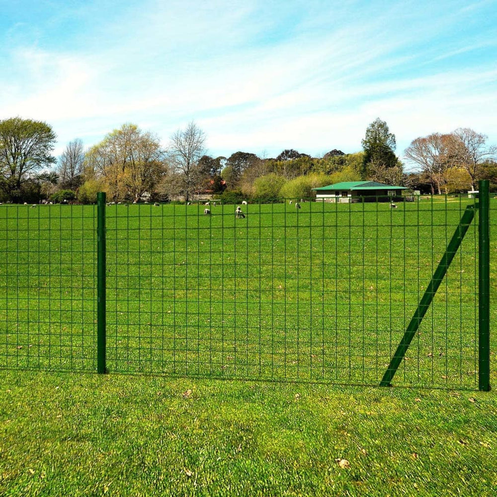 vidaXL European Fence Steel 25 x 1 m Green