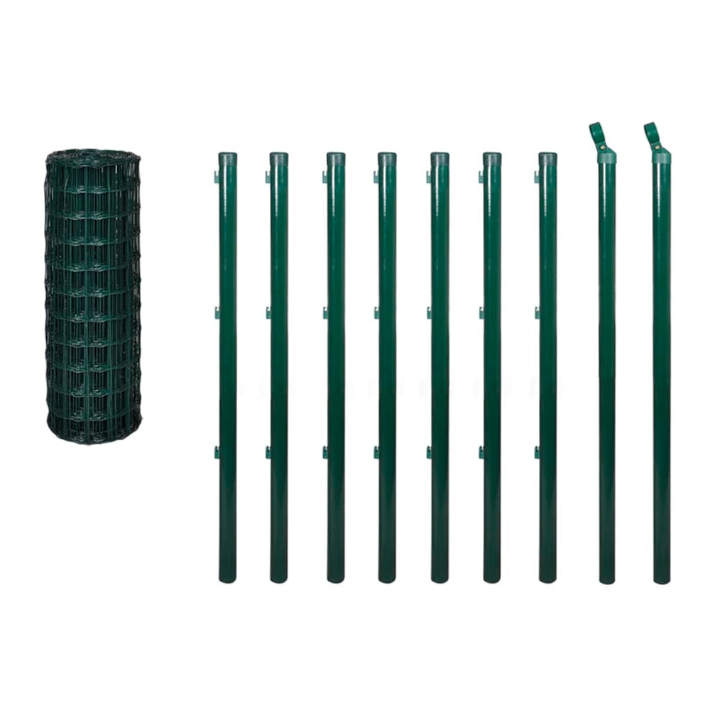 vidaXL Euro Fence Steel 10 x 1.2 m Green