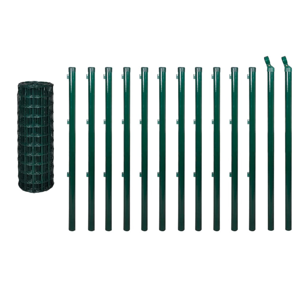 vidaXL European Fence Steel 25 x 1.2 m Green