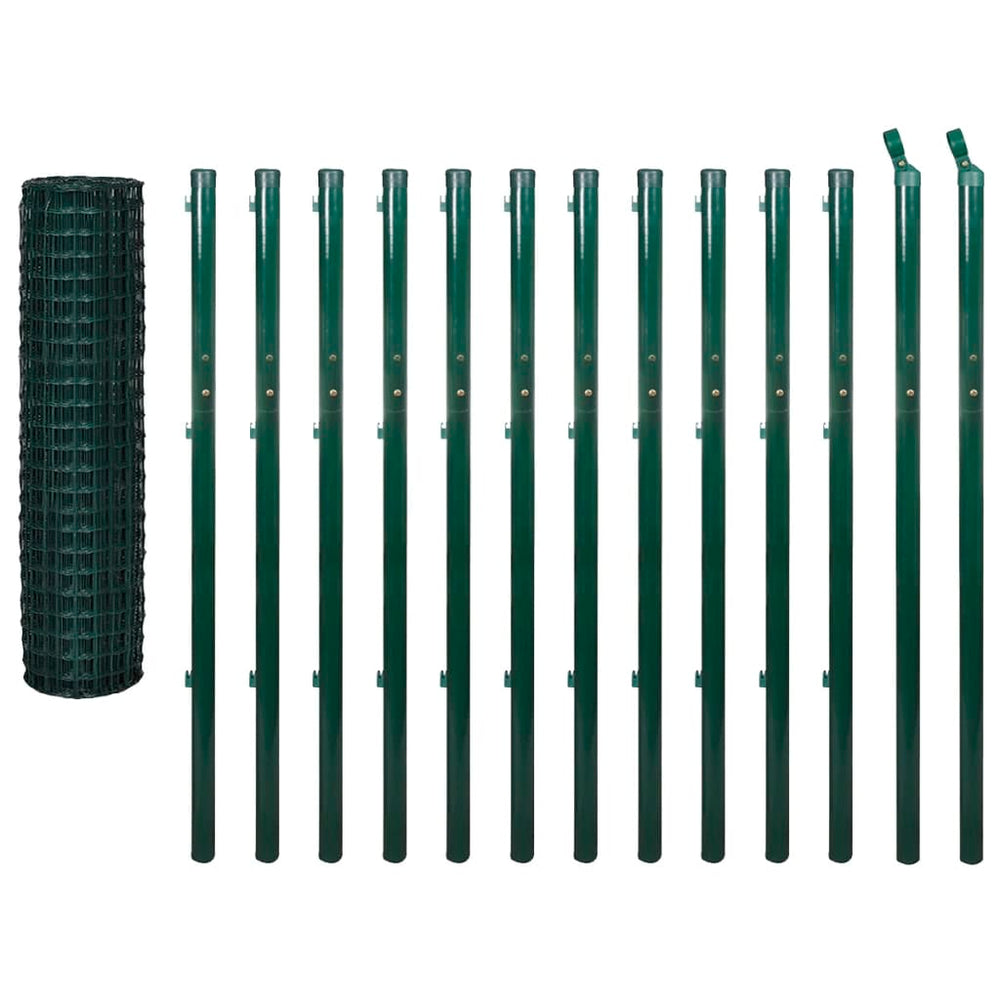 vidaXL Euro Fence Steel 25 x 1.7 m Green