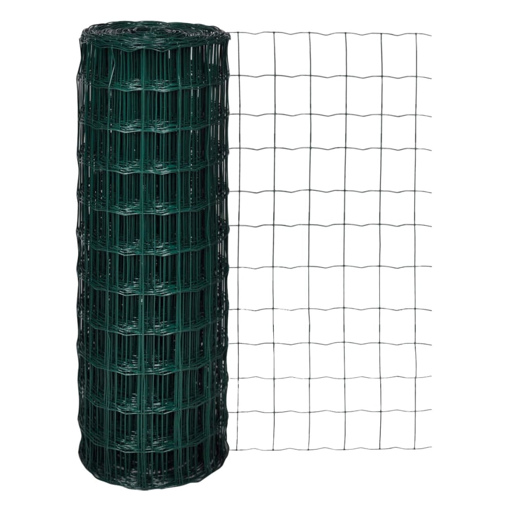 vidaXL Euro Fence Steel 25 x 1.7 m Green