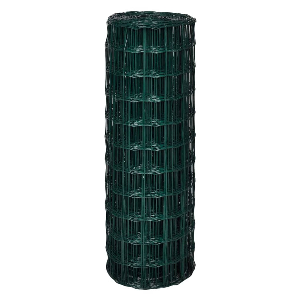 vidaXL Euro Fence Steel 25 x 1.7 m Green