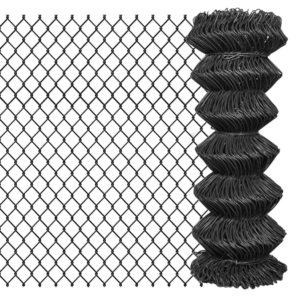 vidaXL Chain Link Fence 15 x 1 m Steel Grey