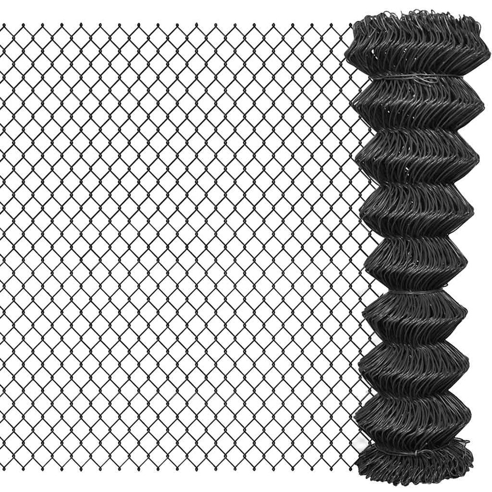 vidaXL Chain Link Fence 15 x 1.5 m Steel Grey