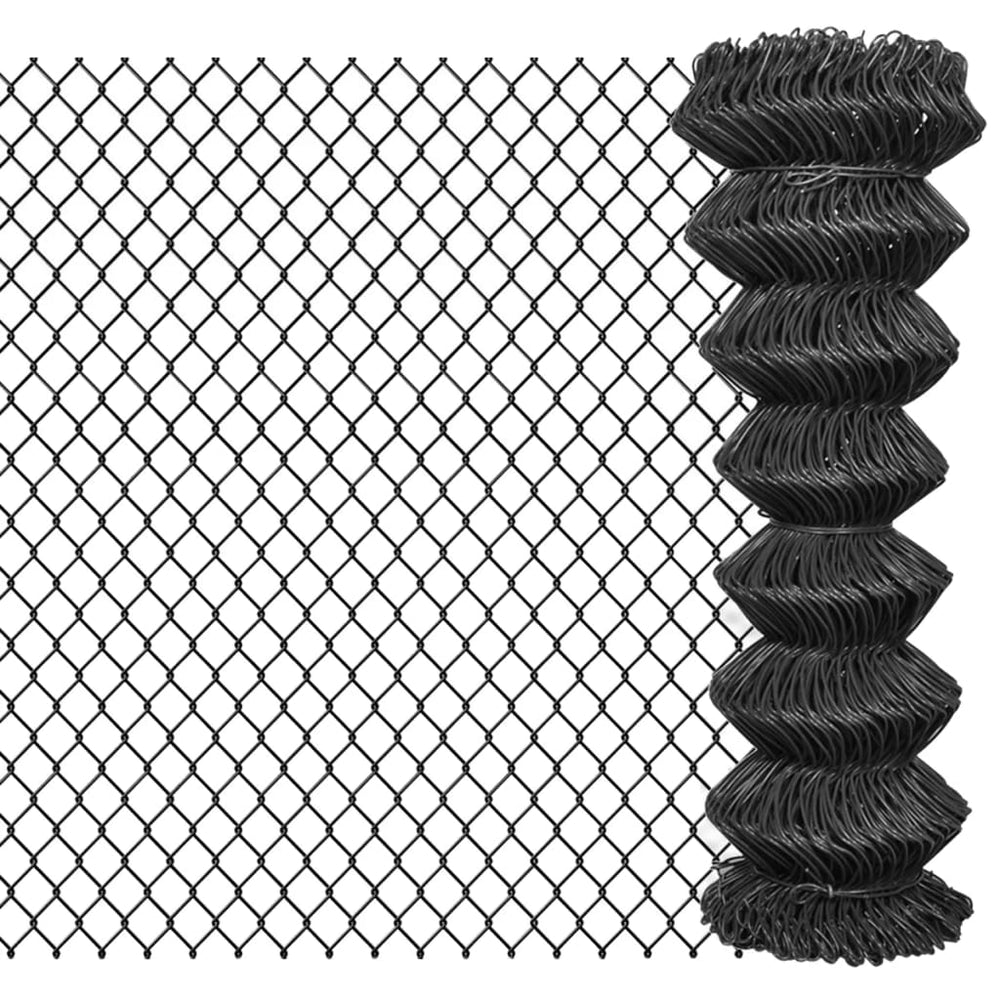 vidaXL Chain Link Fence 25 x 1.25 m Steel Grey