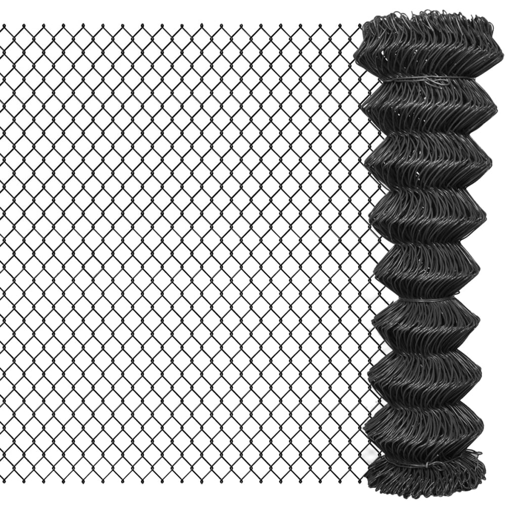 vidaXL Chain Link Fence 25 x 1.5 m Steel Grey