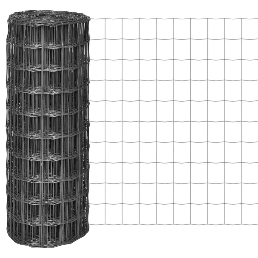 vidaXL Euro Fence Steel 10 x 1 m Grey