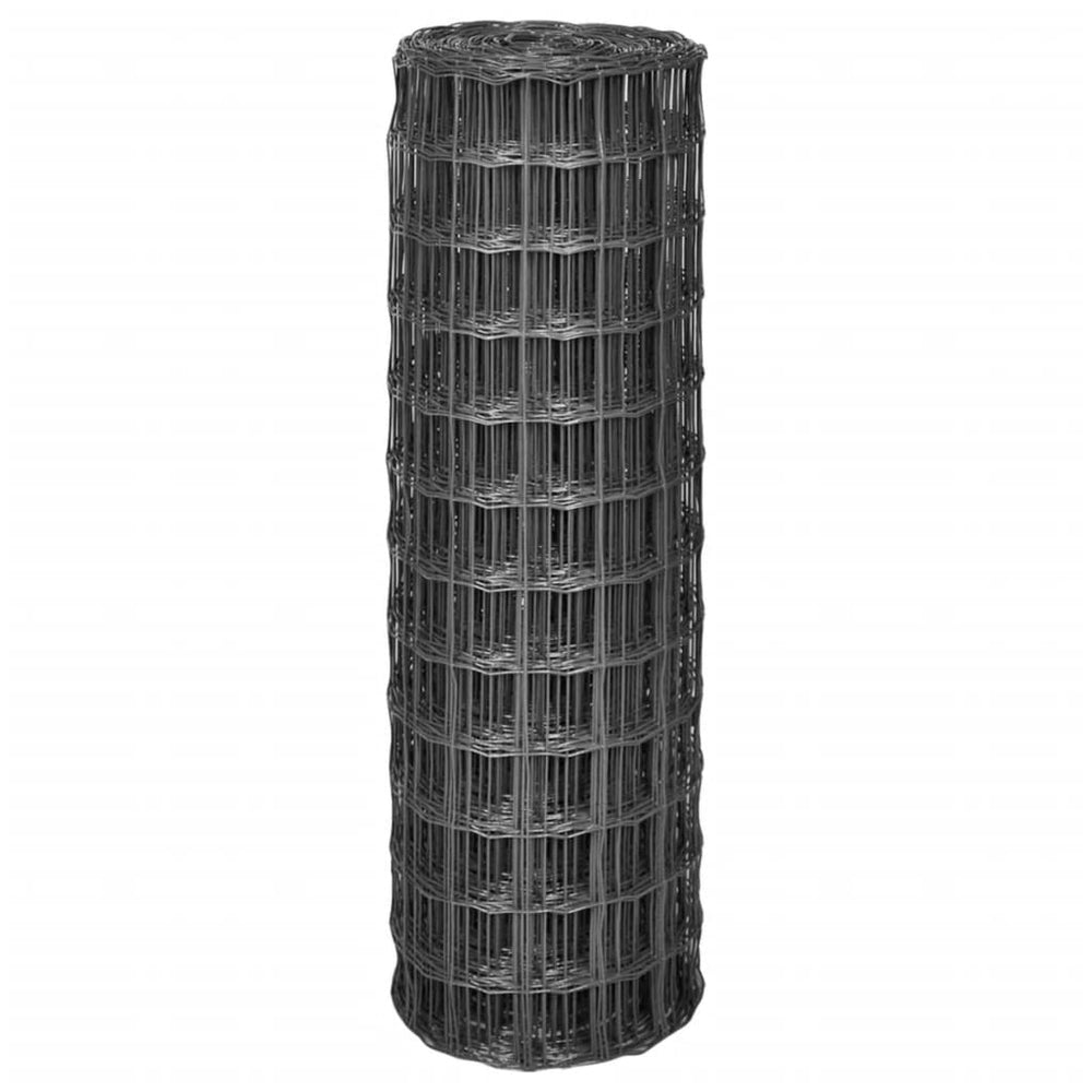 vidaXL Euro Fence Steel 10 x 1.2 m Grey