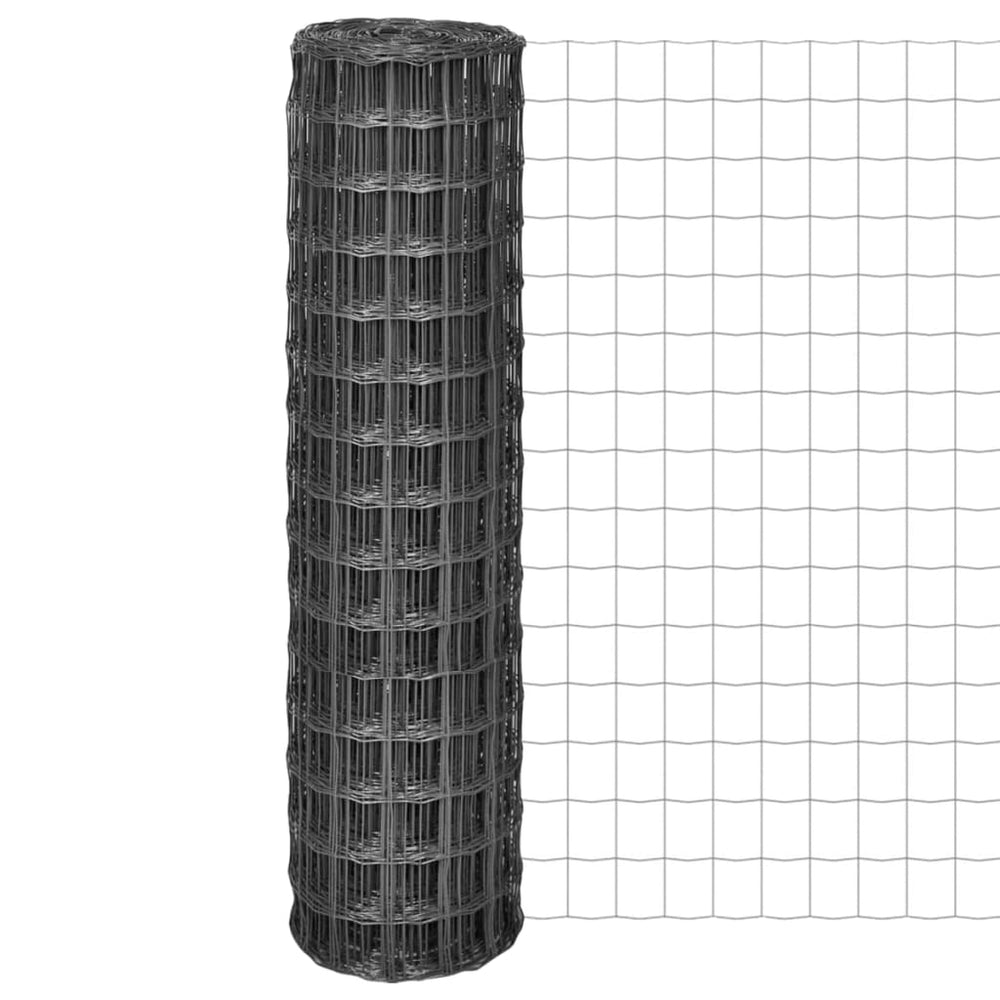 vidaXL Euro Fence Steel 10 x 1.5 m Grey