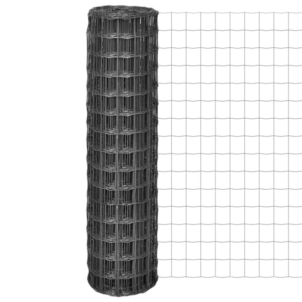 Eurozaun Stahl 10 x 1,5 m Grau