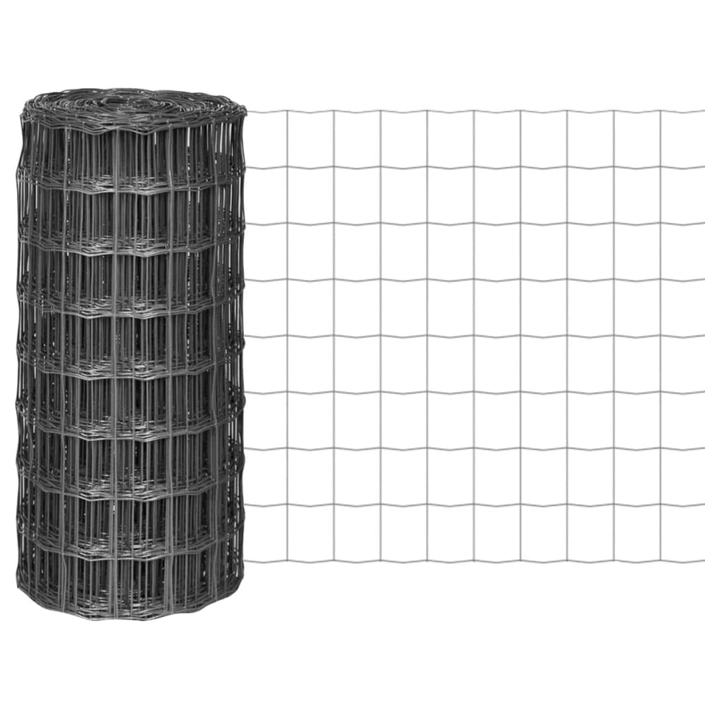 vidaXL Euro Fence Steel 25 x 0.8 m Grey