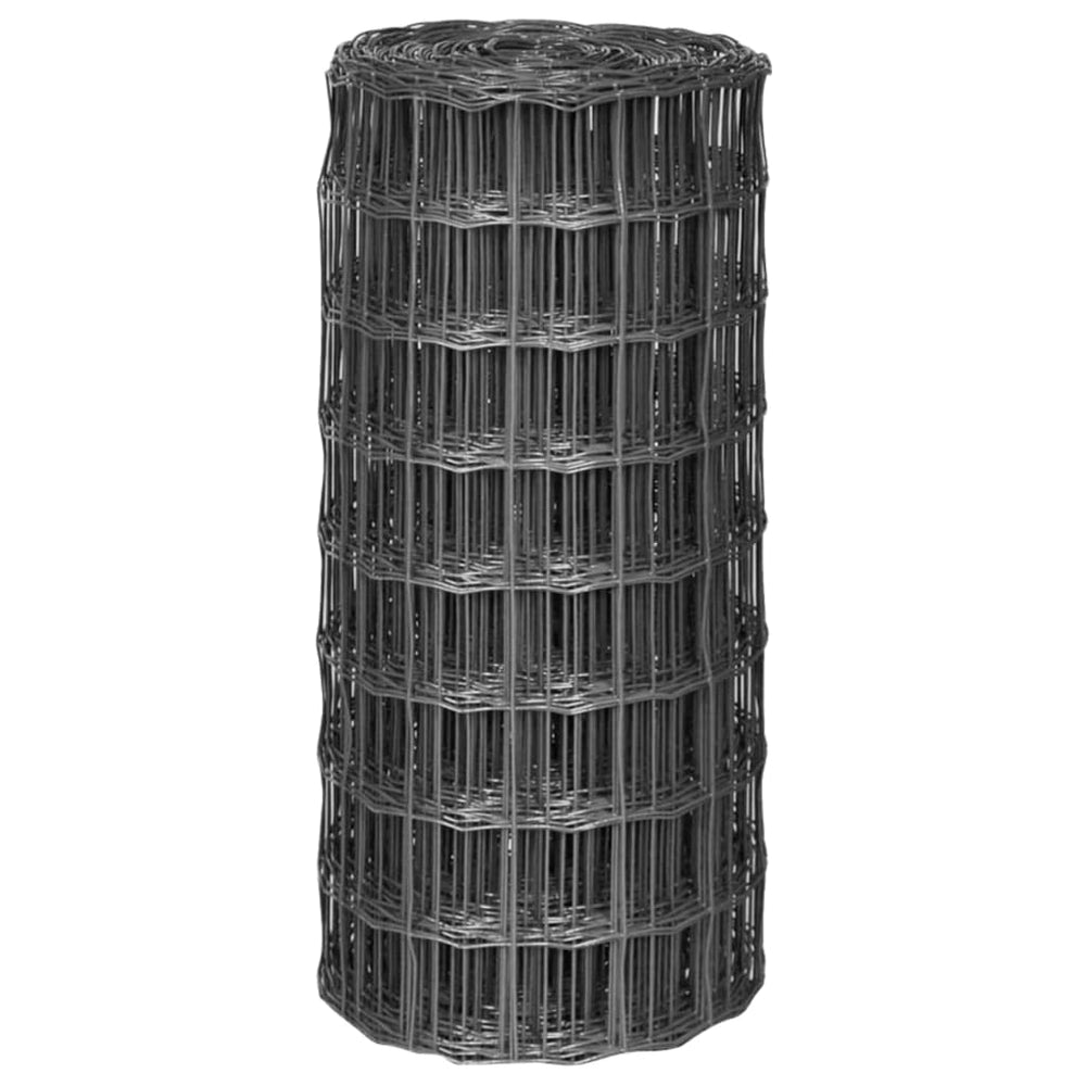 vidaXL Euro Fence Steel 25 x 0.8 m Grey