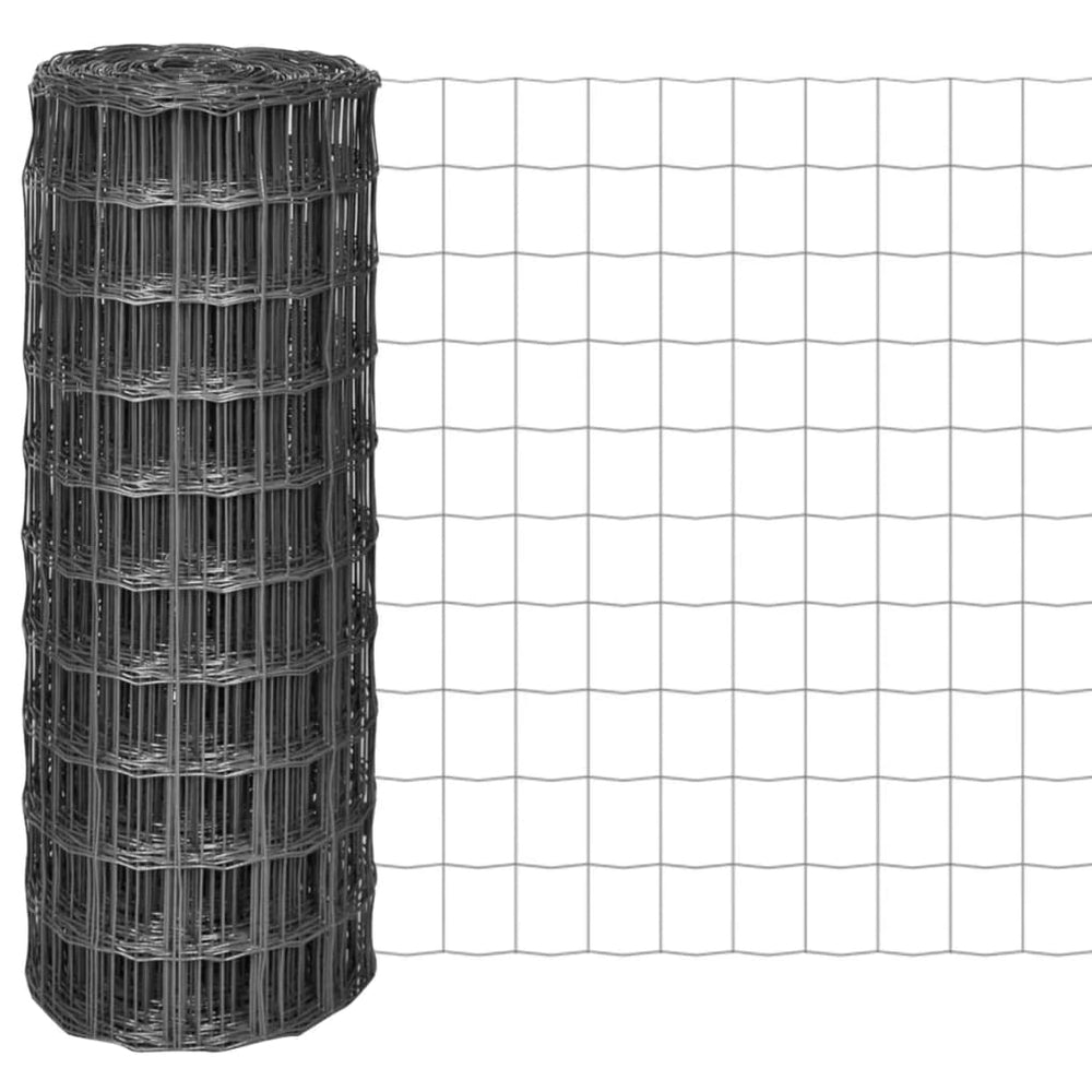 vidaXL Euro Fence Steel 25 x 1 m Grey