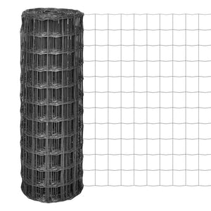 Eurozaun Stahl 10 x 0,8 m Grau