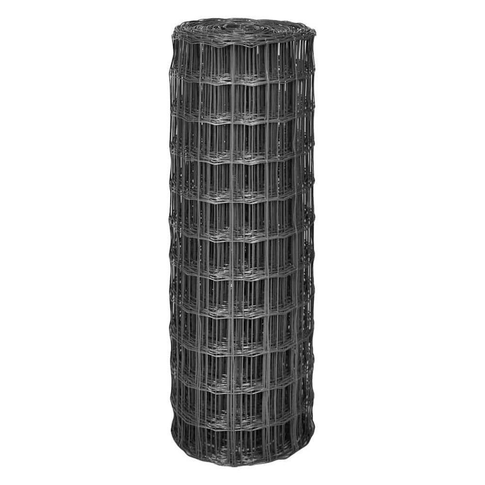 vidaXL Galvanized Steel Euro Fence 10 x 0.8 m Grey