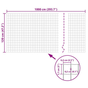 Eurozaun Stahl 10 x 1,2 m Grau