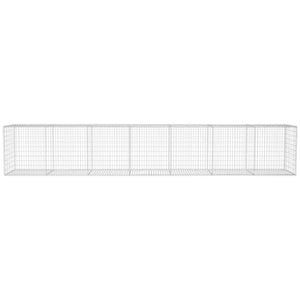 Gabionenwand mit Abdeckung Verzinkter Stahl 600x50x100 cm