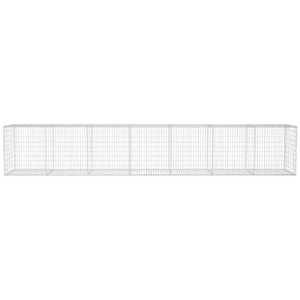 Gabionenwand mit Abdeckung Verzinkter Stahl 600x50x100 cm