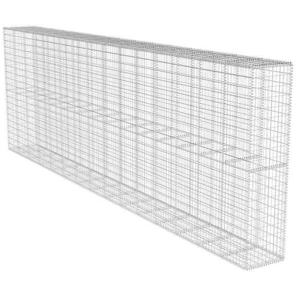 Gabionenwand mit Abdeckung Verzinkter Stahl 600x50x200 cm