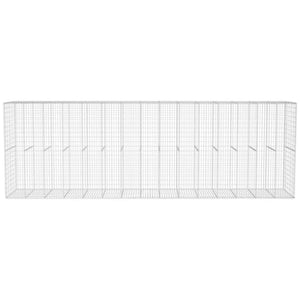 Gabionenwand mit Abdeckung Verzinkter Stahl 600x50x200 cm