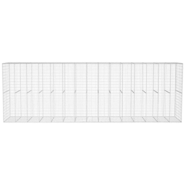 Gabionenwand mit Abdeckung Verzinkter Stahl 600x50x200 cm