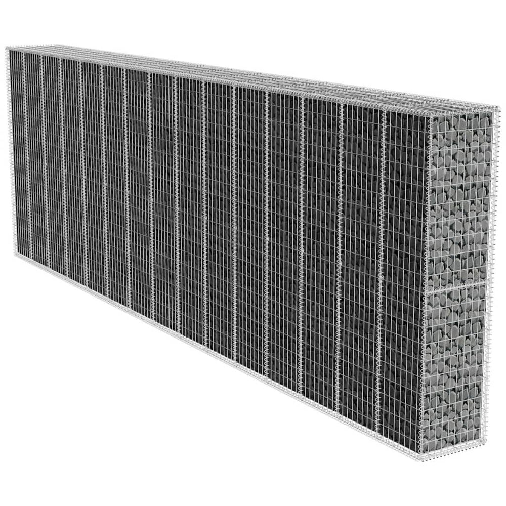 Gabionenwand mit Abdeckung Verzinkter Stahl 600x50x200 cm
