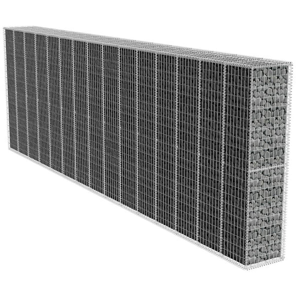 Gabionenwand mit Abdeckung Verzinkter Stahl 600x50x200 cm