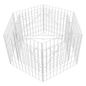 Sechseckiges Gabionen-Hochbeet 100×90×50 cm