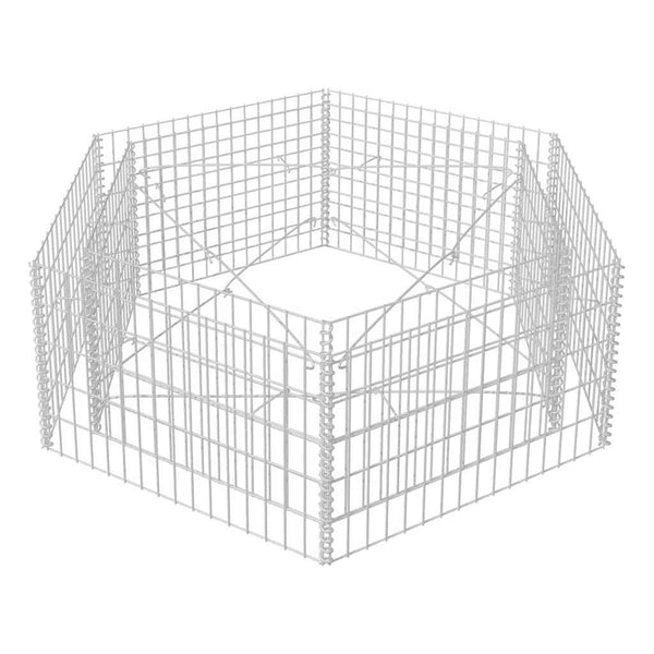 Sechseckiges Gabionen-Hochbeet 160×140×50 cm