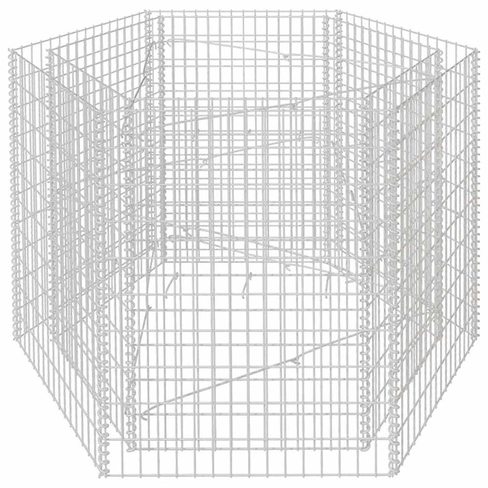 Sechseckiges Gabionen-Hochbeet 160×140×100 cm