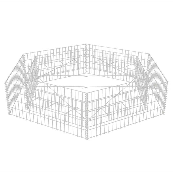 Sechseckiges Gabionen-Hochbeet 200x173x40 cm