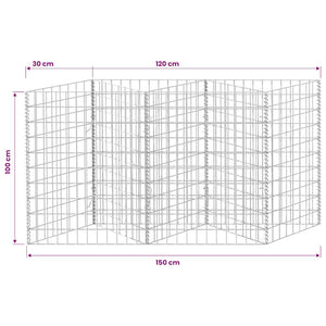 Gabionenkorb Pflanzkasten Gemüse-Hochbeet Stahl 120×30×100 cm