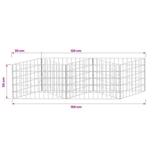 Gabionenkorb Pflanzkasten Gemüse-Hochbeet Stahl 120×30×50 cm