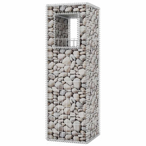 Gabionenkorb Pfosten/Pflanzkasten 2 Stk. Stahl 50×50×160 cm