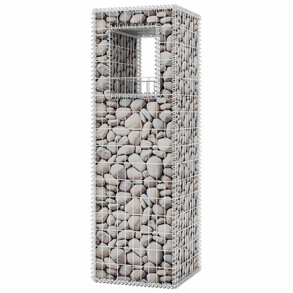 Gabionenkorb Pfosten/Pflanzkasten 2 Stk. Stahl 50×50×160 cm