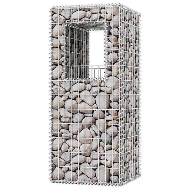 Gabionenkorb Pfosten/Pflanzkasten 2 Stk. Stahl 50×50×120 cm