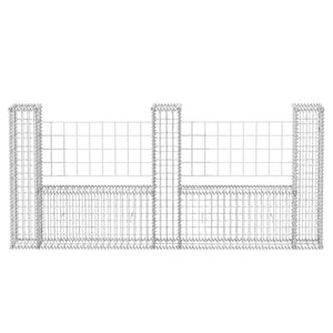 Gabionenkorb U-Form Stahl 240×20×100 cm