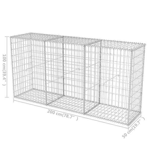 Gabionenkorb Stahl 200×50×100 cm