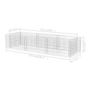 Gabionen-Hochbeet Stahl 270×90×50 cm
