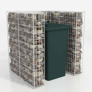 Gabionen-Mülltonnenverkleidung für 1 Tonne Stahl 110x100x120cm