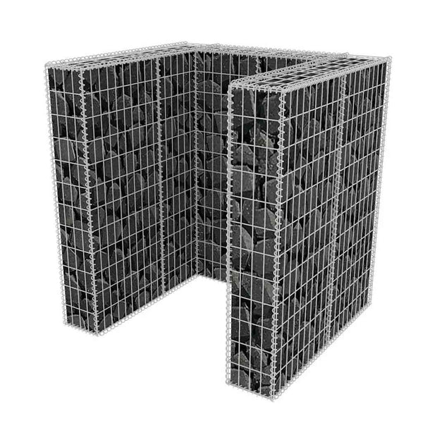 Gabionen-Mülltonnenverkleidung für 1 Tonne Stahl 110x100x120cm
