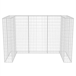 Gabionen-Mülltonnenverkleidung für 2 Tonnen Stahl 180x100x120cm