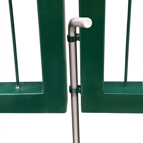 Gartentor mit Pfosten 350x100 cm Stahl Grün