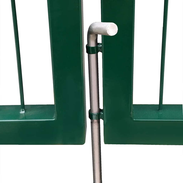 Gartentor mit Pfosten 350x120 cm Stahl Grün