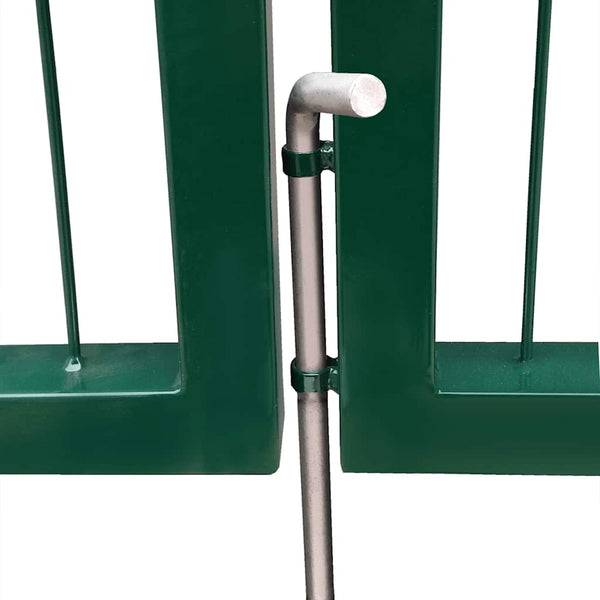 Gartentor mit Pfosten 350x140 cm Stahl Grün